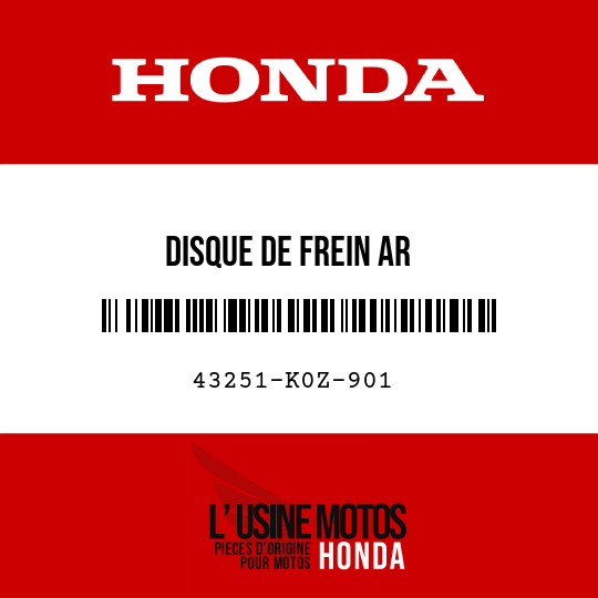 image de 43251-K0Z-901 DISQUE DE FREIN AR