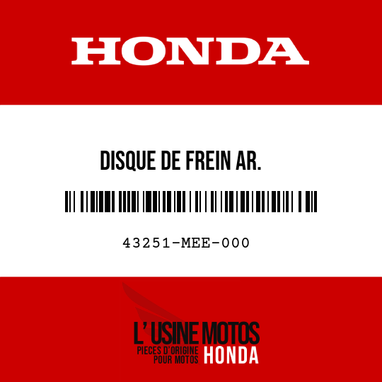 image de 43251-MEE-000 DISQUE DE FREIN AR.