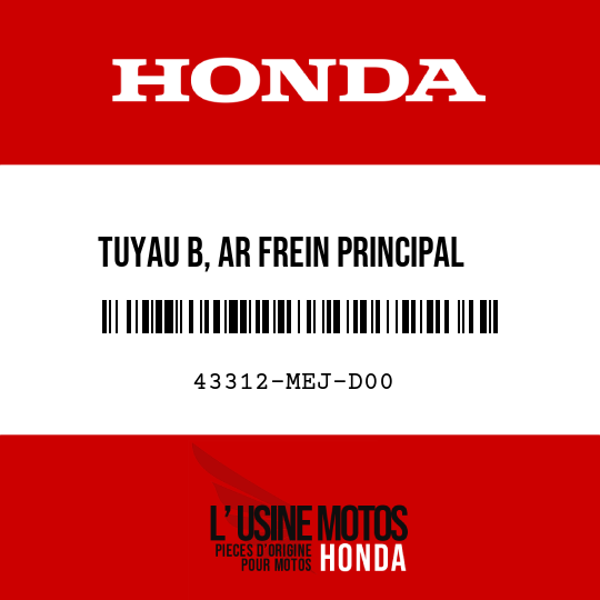 image de 43312-MEJ-D00 TUYAU B, AR FREIN PRINCIPAL