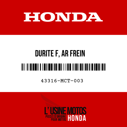 image de 43316-MCT-003 DURITE F, AR FREIN