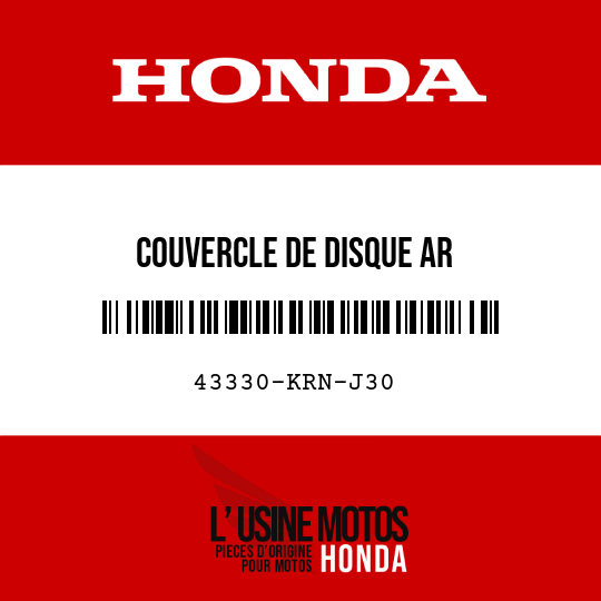 image de 43330-KRN-J30 COUVERCLE DE DISQUE AR