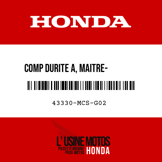 image de 43330-MCS-G02 COMP DURITE A, MAITRE-       CYLINDRE SECOND FREIN