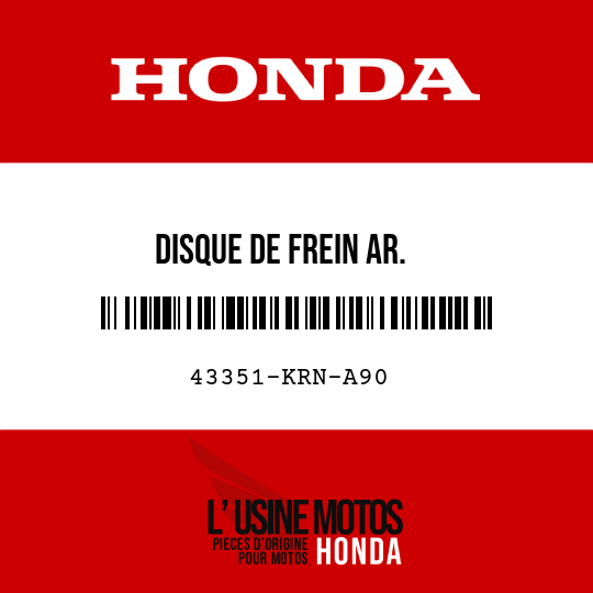image de 43351-KRN-A90 DISQUE DE FREIN AR.