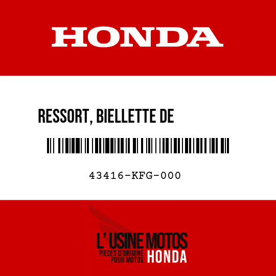 image de 43416-KFG-000 RESSORT, BIELLETTE DE         VERROUILLAGE DE FREIN