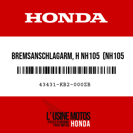 image de 43431-KB2-000ZB BREMSANSCHLAGARM, H NH105  (NH105 MATTEN-SCHWARZ(15-20))
