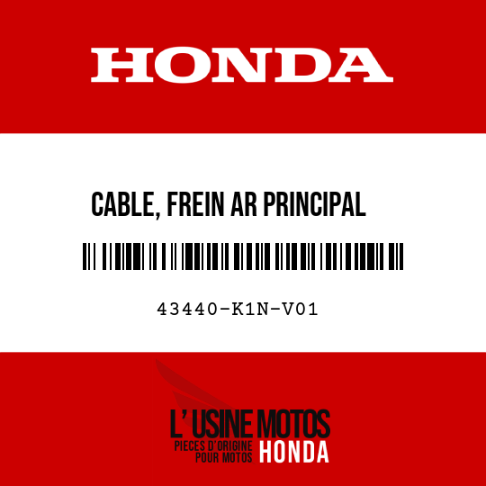 image de 43440-K1N-V01 CABLE, FREIN AR PRINCIPAL
