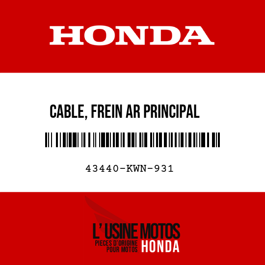 image de 43440-KWN-931 CABLE, FREIN AR PRINCIPAL