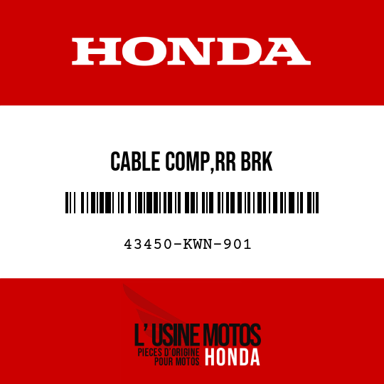 image de 43450-KWN-901 CABLE COMP,RR BRK