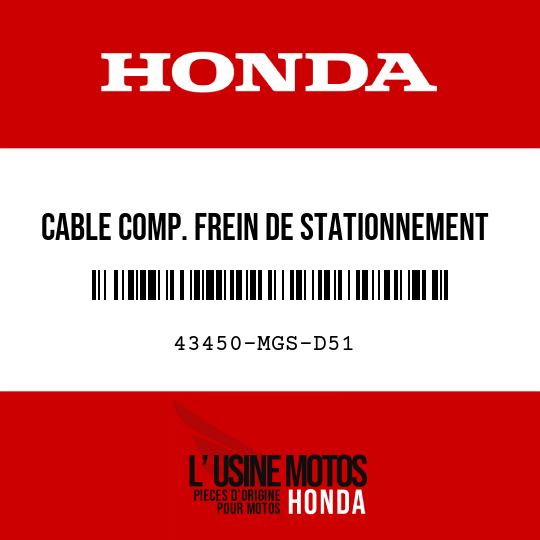 image de 43450-MGS-D51 CABLE COMP. FREIN DE STATIONNEMENT