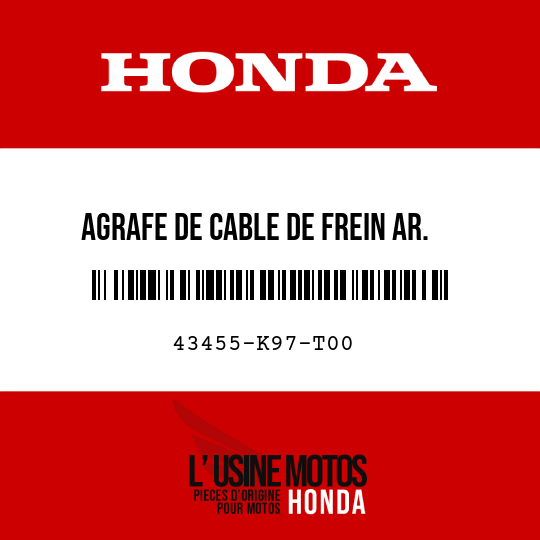 image de 43455-K97-T00 AGRAFE DE CABLE DE FREIN AR.