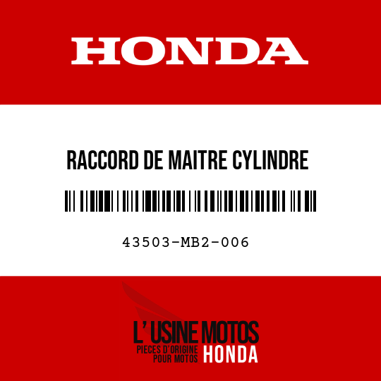 image de 43503-MB2-006 RACCORD DE MAITRE CYLINDRE