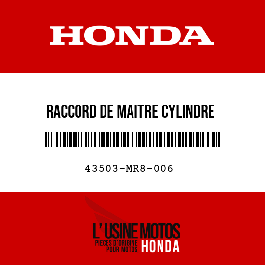 image de 43503-MR8-006 RACCORD DE MAITRE CYLINDRE