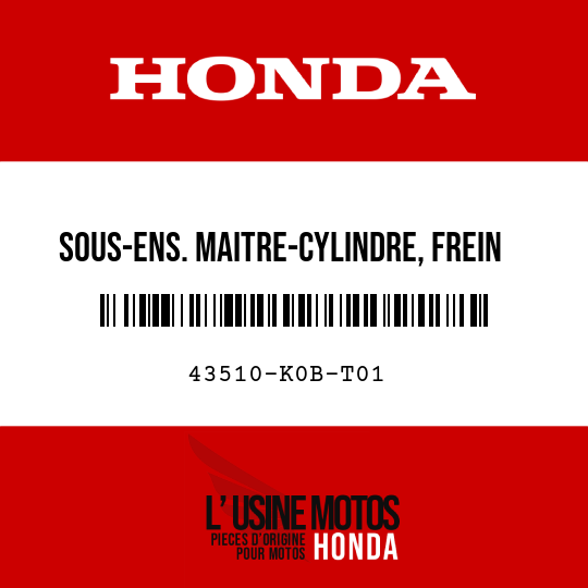 image de 43510-K0B-T01 SOUS-ENS. MAITRE-CYLINDRE, FREIN AR. (NISSIN)