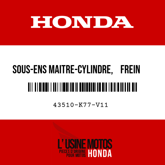 image de 43510-K77-V11 SOUS-ENS MAITRE-CYLINDRE,    FREIN AR (NISSIN)