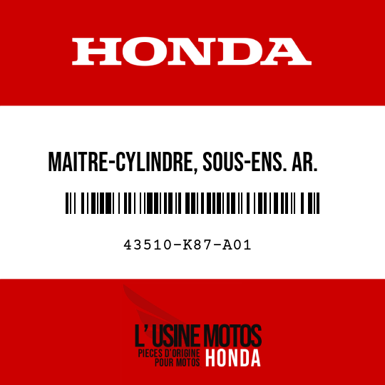 image de 43510-K87-A01 MAITRE-CYLINDRE, SOUS-ENS. AR. (NISSIN)