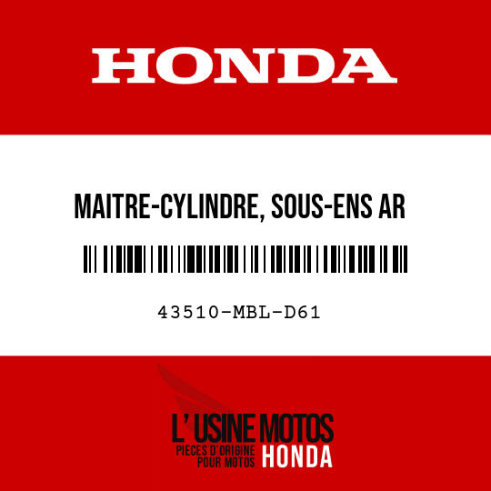 image de 43510-MBL-D61 MAITRE-CYLINDRE, SOUS-ENS AR