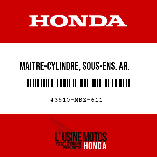 image de 43510-MBZ-611 MAITRE-CYLINDRE, SOUS-ENS. AR. (NISSIN)