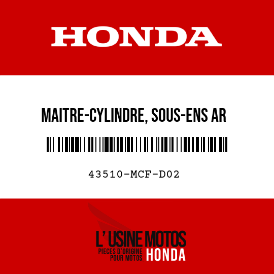 image de 43510-MCF-D02 MAITRE-CYLINDRE, SOUS-ENS AR