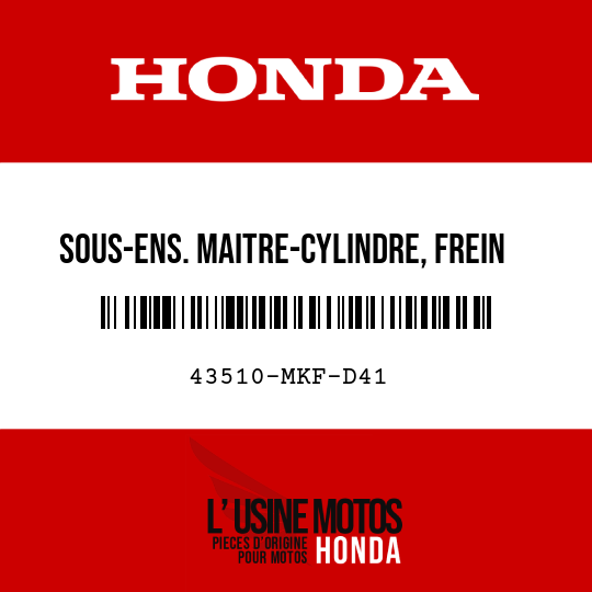 image de 43510-MKF-D41 SOUS-ENS. MAITRE-CYLINDRE, FREIN AR. (NISSIN)