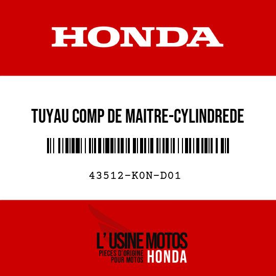 image de 43512-K0N-D01 TUYAU COMP DE MAITRE-CYLINDREDE FREIN AR