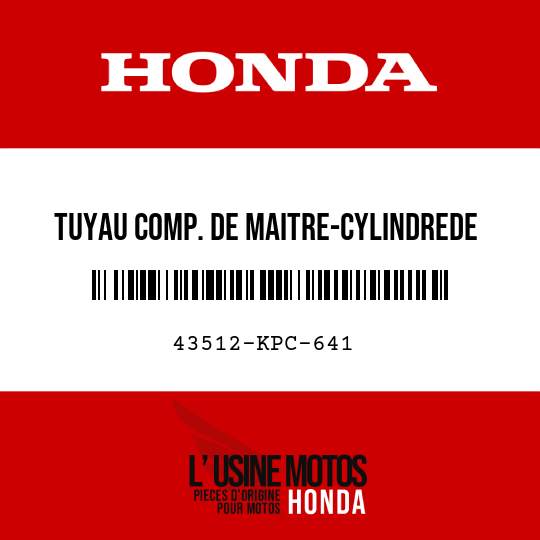 image de 43512-KPC-641 TUYAU COMP. DE MAITRE-CYLINDREDE FREIN AR.