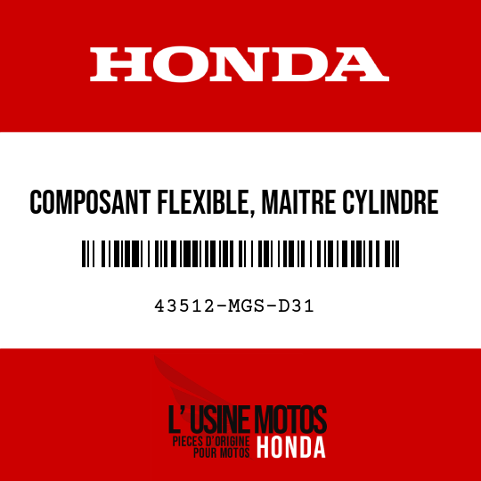 image de 43512-MGS-D31 COMPOSANT FLEXIBLE, MAITRE CYLINDRE AR.