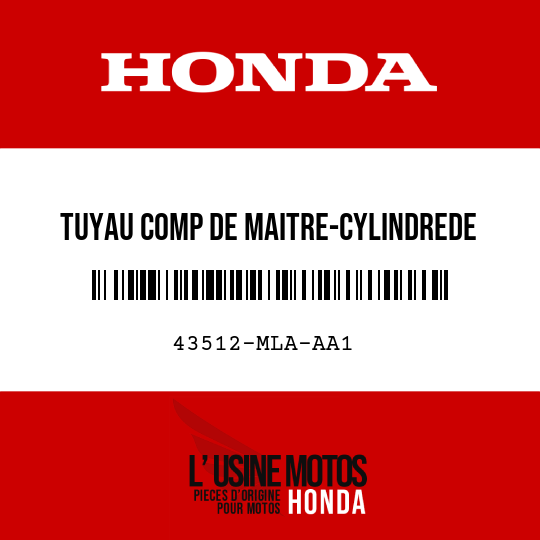 image de 43512-MLA-AA1 TUYAU COMP DE MAITRE-CYLINDREDE FREIN AR