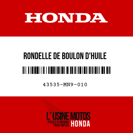 image de 43535-MN9-010 RONDELLE DE BOULON D'HUILE