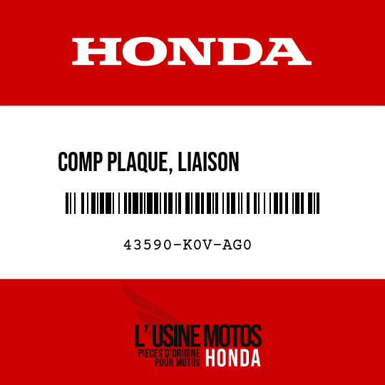 image de 43590-K0V-AG0 COMP PLAQUE, LIAISON EGALISATEUR
