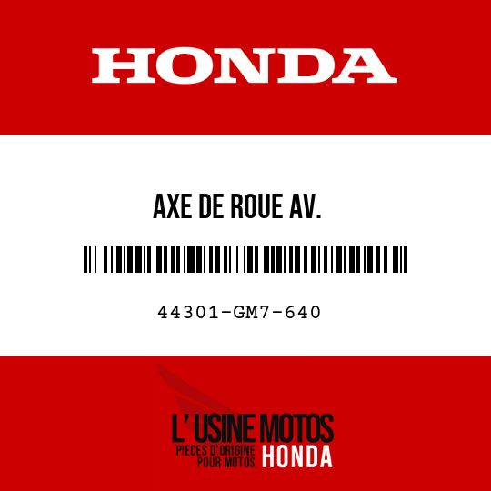 image de 44301-GM7-640 AXE DE ROUE AV.