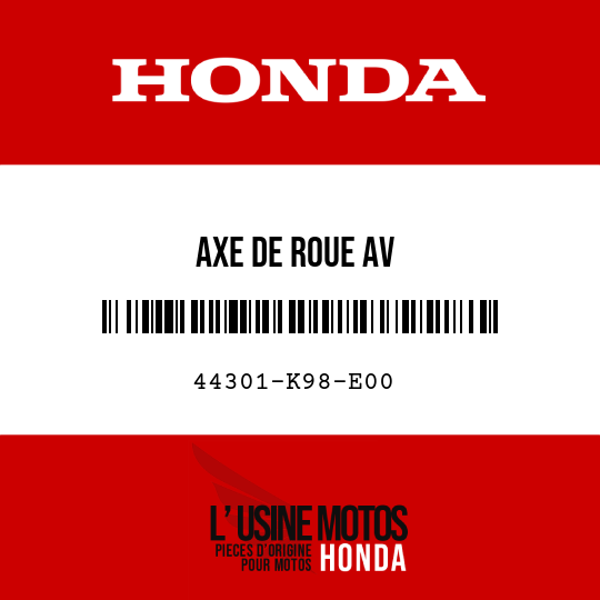 image de 44301-K98-E00 AXE DE ROUE AV