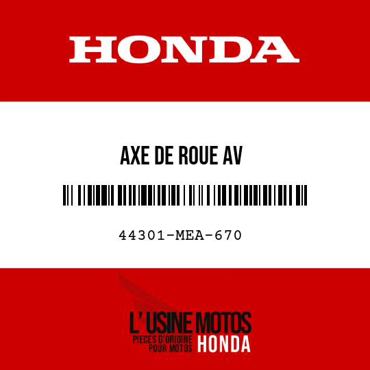 image de 44301-MEA-670 AXE DE ROUE AV