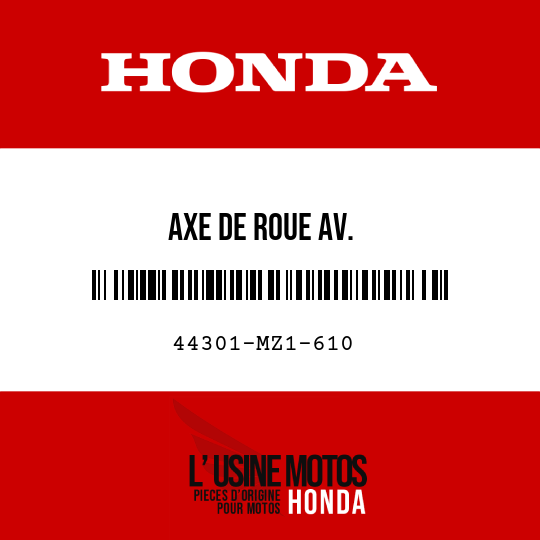 image de 44301-MZ1-610 AXE DE ROUE AV.