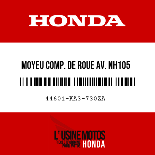 image de 44601-KA3-730ZA MOYEU COMP. DE ROUE AV. NH105 