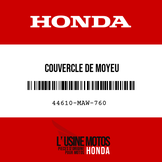 image de 44610-MAW-760 COUVERCLE DE MOYEU