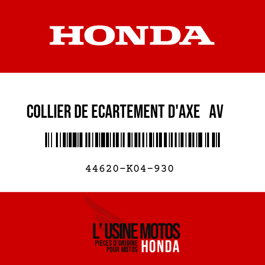 image de 44620-K04-930 COLLIER DE ECARTEMENT D'AXE   AV