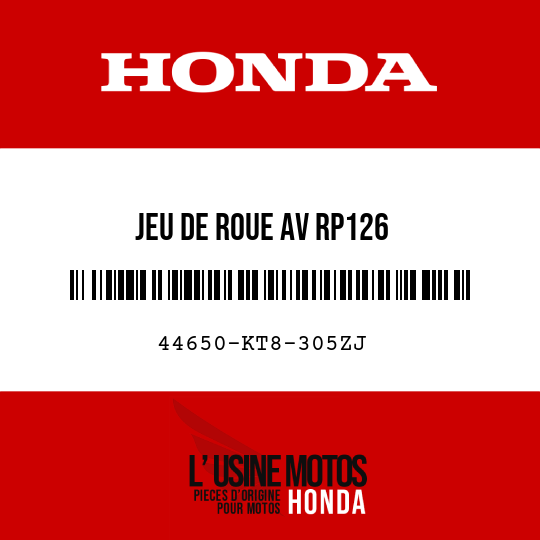 image de 44650-KT8-305ZJ JEU DE ROUE AV RP126 