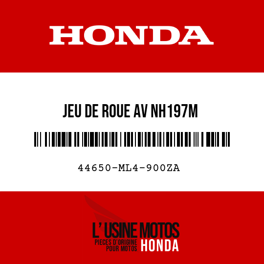 image de 44650-ML4-900ZA JEU DE ROUE AV NH197M 