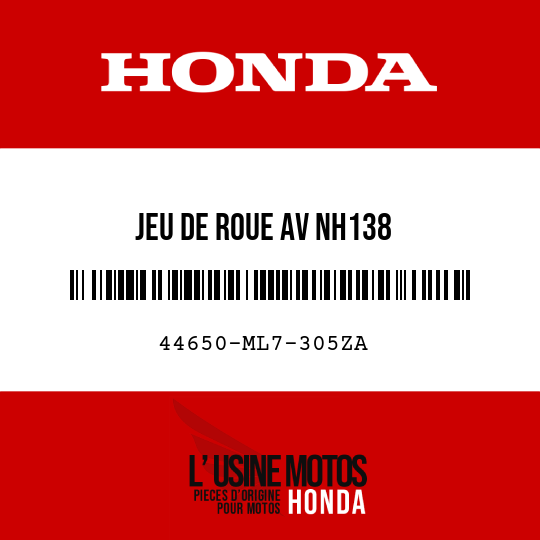 image de 44650-ML7-305ZA JEU DE ROUE AV NH138 