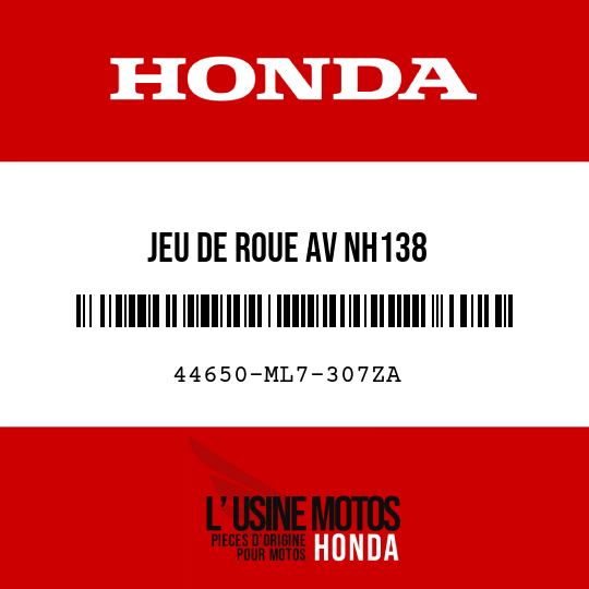 image de 44650-ML7-307ZA JEU DE ROUE AV NH138 