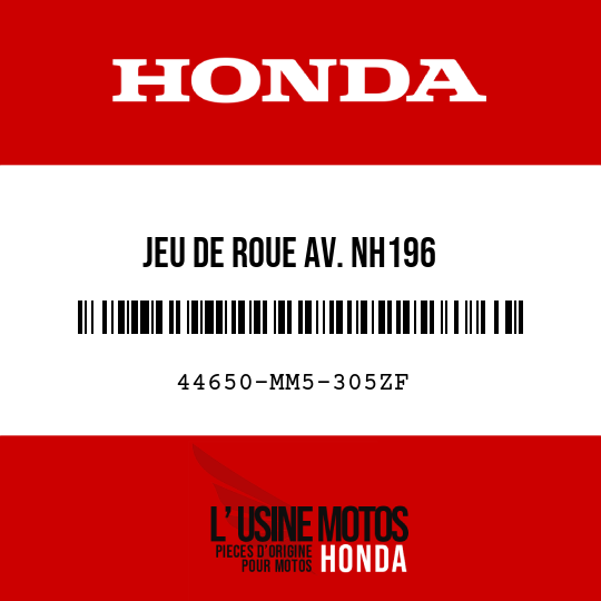 image de 44650-MM5-305ZF JEU DE ROUE AV. NH196 