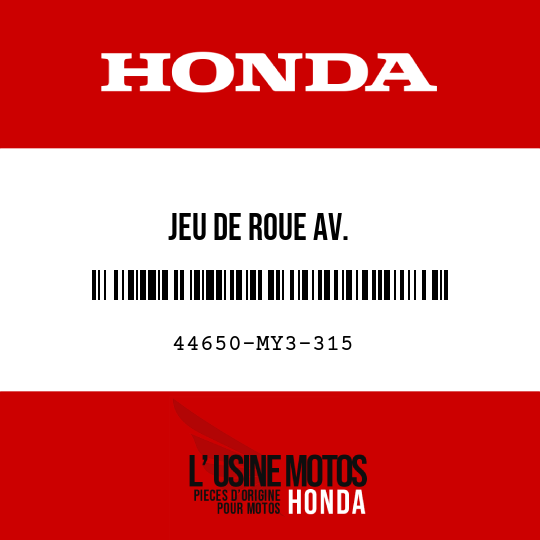 image de 44650-MY3-315 JEU DE ROUE AV.