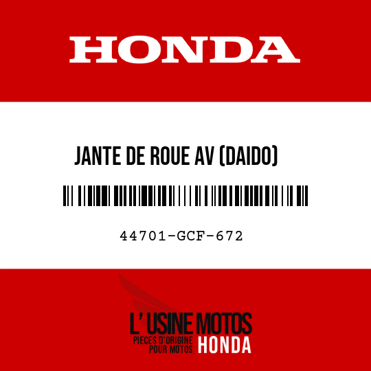 image de 44701-GCF-672 JANTE DE ROUE AV (DAIDO)