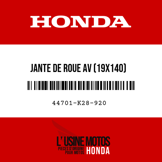 image de 44701-K28-920 JANTE DE ROUE AV (19X140)