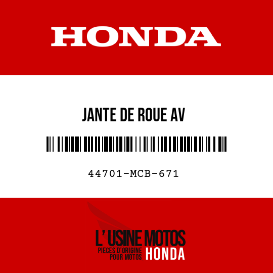 image de 44701-MCB-671 JANTE DE ROUE AV