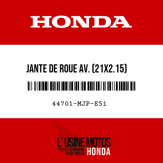 image de 44701-MJP-E51 JANTE DE ROUE AV. (21X2.15)