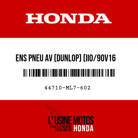 image de 44710-ML7-602 ENS PNEU AV (DUNLOP) (II0/90V16 V250 K155F)