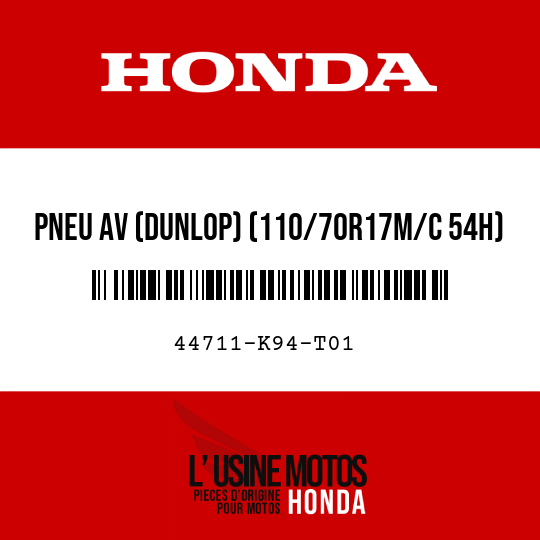 image de 44711-K94-T01 PNEU AV (DUNLOP) (110/70R17M/C 54H)