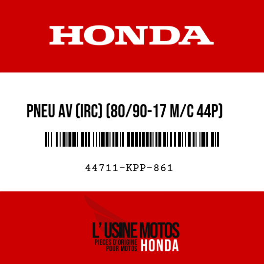 image de 44711-KPP-861 PNEU AV (IRC) (80/90-17 M/C 44P)