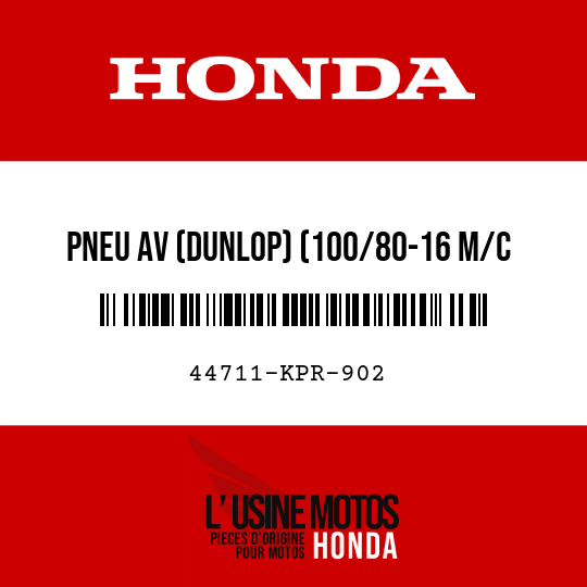image de 44711-KPR-902 PNEU AV (DUNLOP) (100/80-16 M/C 50P)